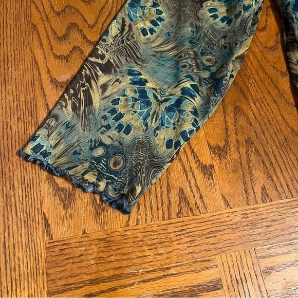 Vintage Faded Glory V-Neck Knot Front Printed Long Sleeve Top 22W-24W Y2K 90s - Picture 7 of 14